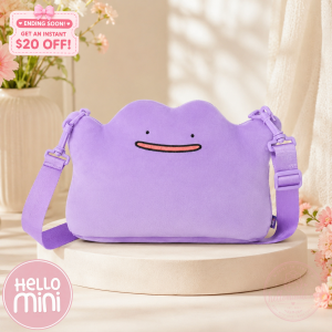Pokémon Ditto Purple Plush Crossbody Shoulder Bag