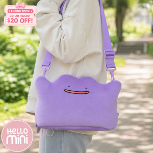  Pokémon Ditto Purple Plush Crossbody Shoulder Bag