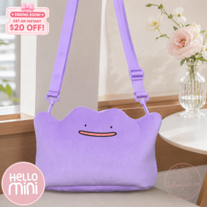 Pokémon Ditto Purple Plush Crossbody Shoulder Bag