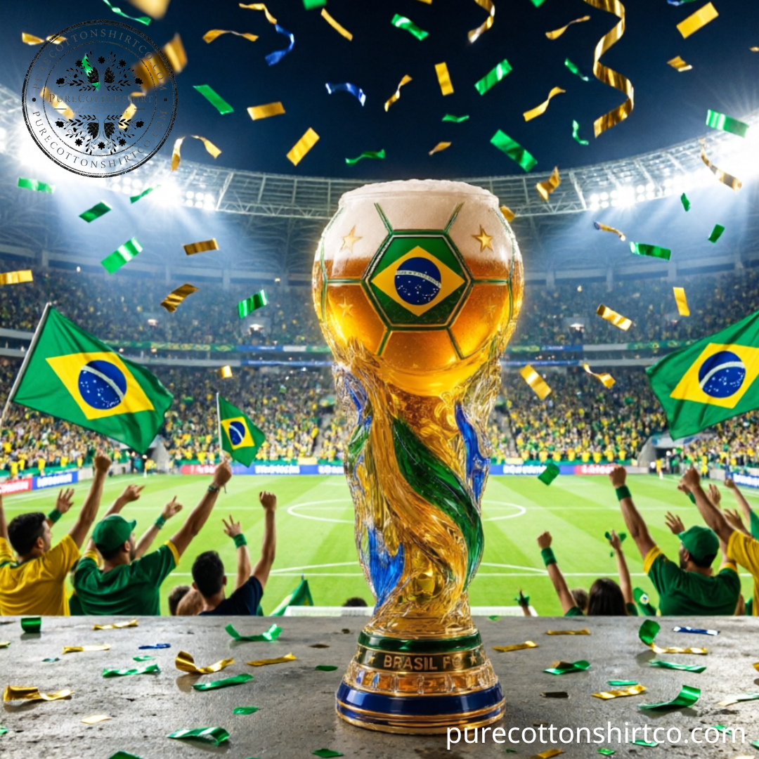 Brazil FC Soccer Trophy Beer Glass