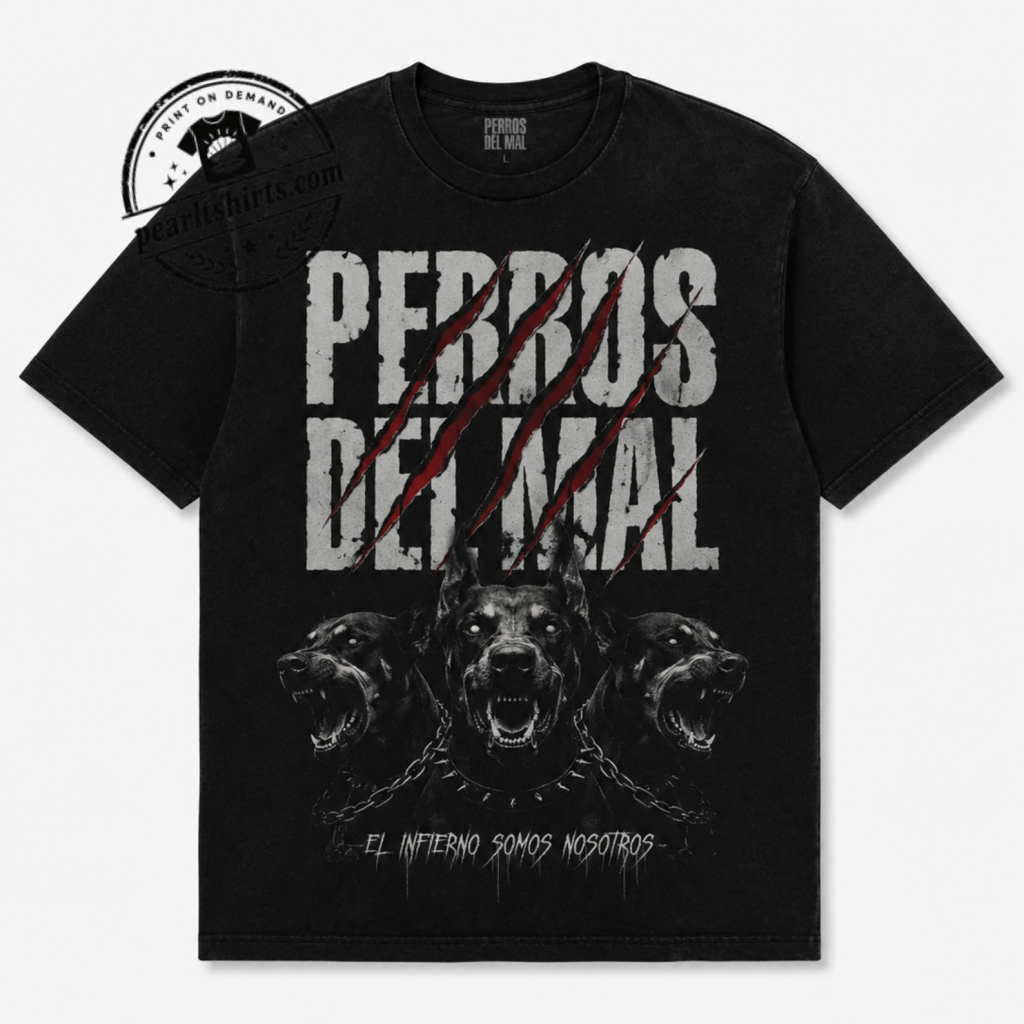 Thiết kế chưa có tên (68) Perros Del Mal Shirt | Retro Graphic Tee, Spanish Phrase Unisex T-Shirt