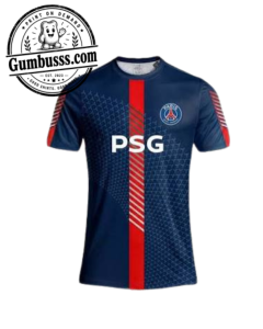 PSG Inspired Navy Blue Football Jersey 3D Mockup – Modern Soccer Shirt Design