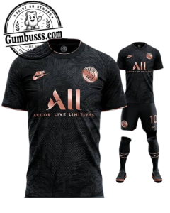 PSG Inspired Black Football Kit 3D Mockup – Premium Soccer Jersey & Shorts Set