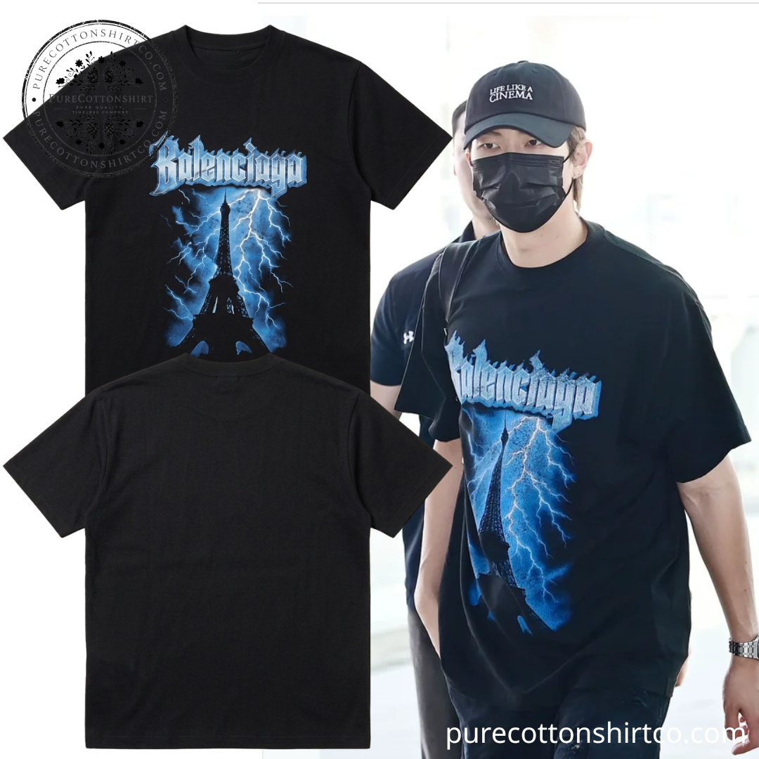 BTS RM Eiffel Tower Paris Thunderstorm Shirt - Namjoon ARRIVED AT THE AIRPORT