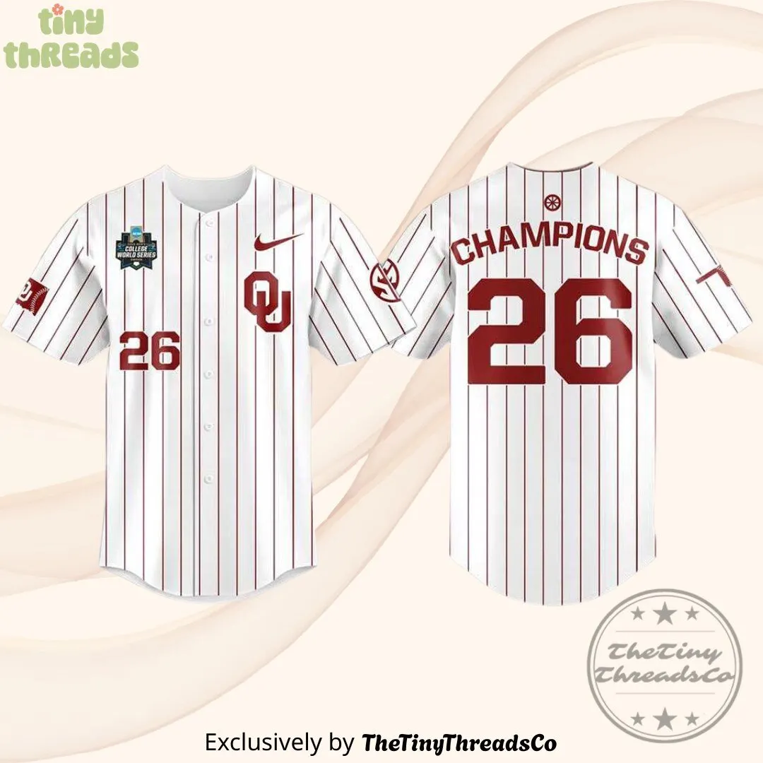 Oklahoma Sooners 2026 College World Series Champions Custom Baseball Jersey Style 2