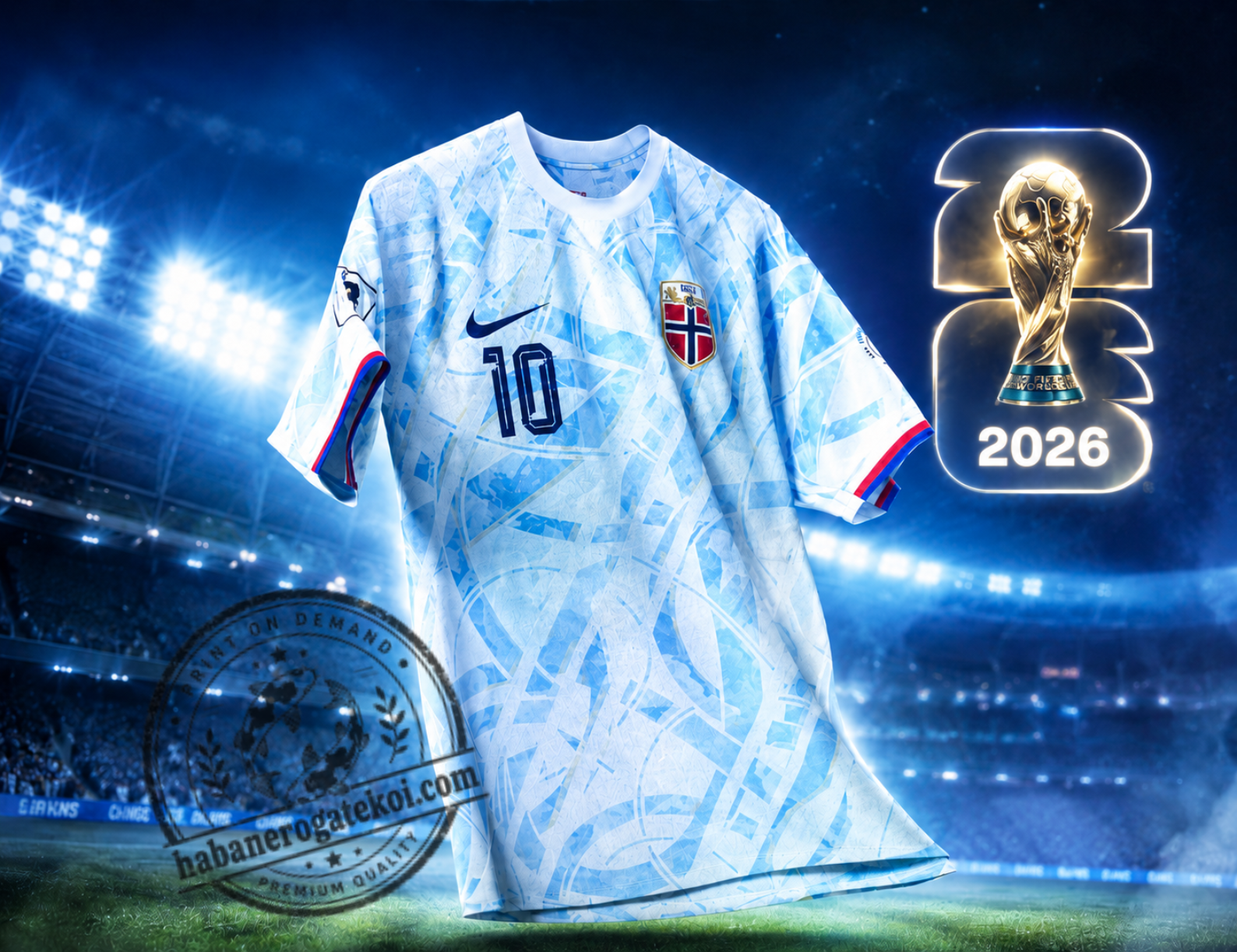Norway Shirt, Light Blue Soccer Fan Tee, Scandinavian Football Supporter T-Shirt