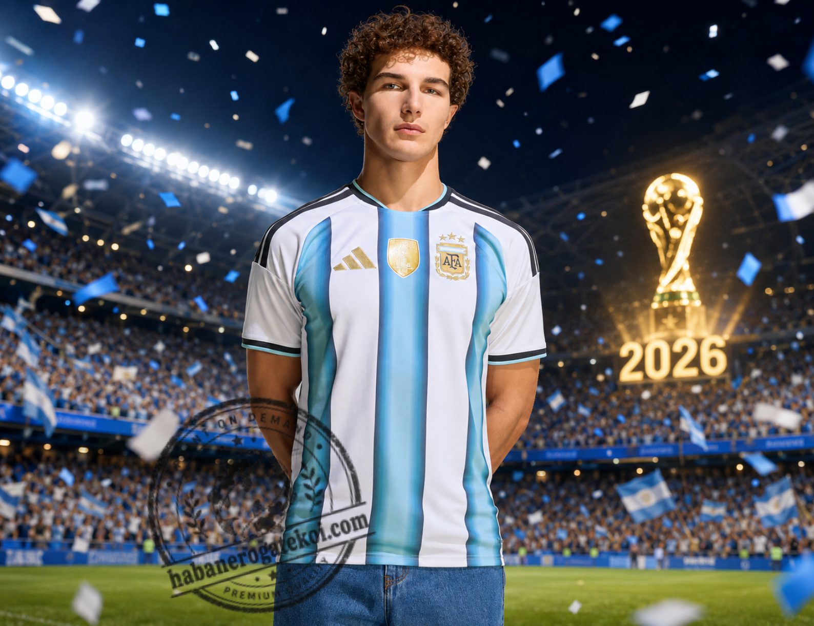 Argentina Shirt, Argentina Soccer Fan Tee, Blue White Football Supporter T-Shirt