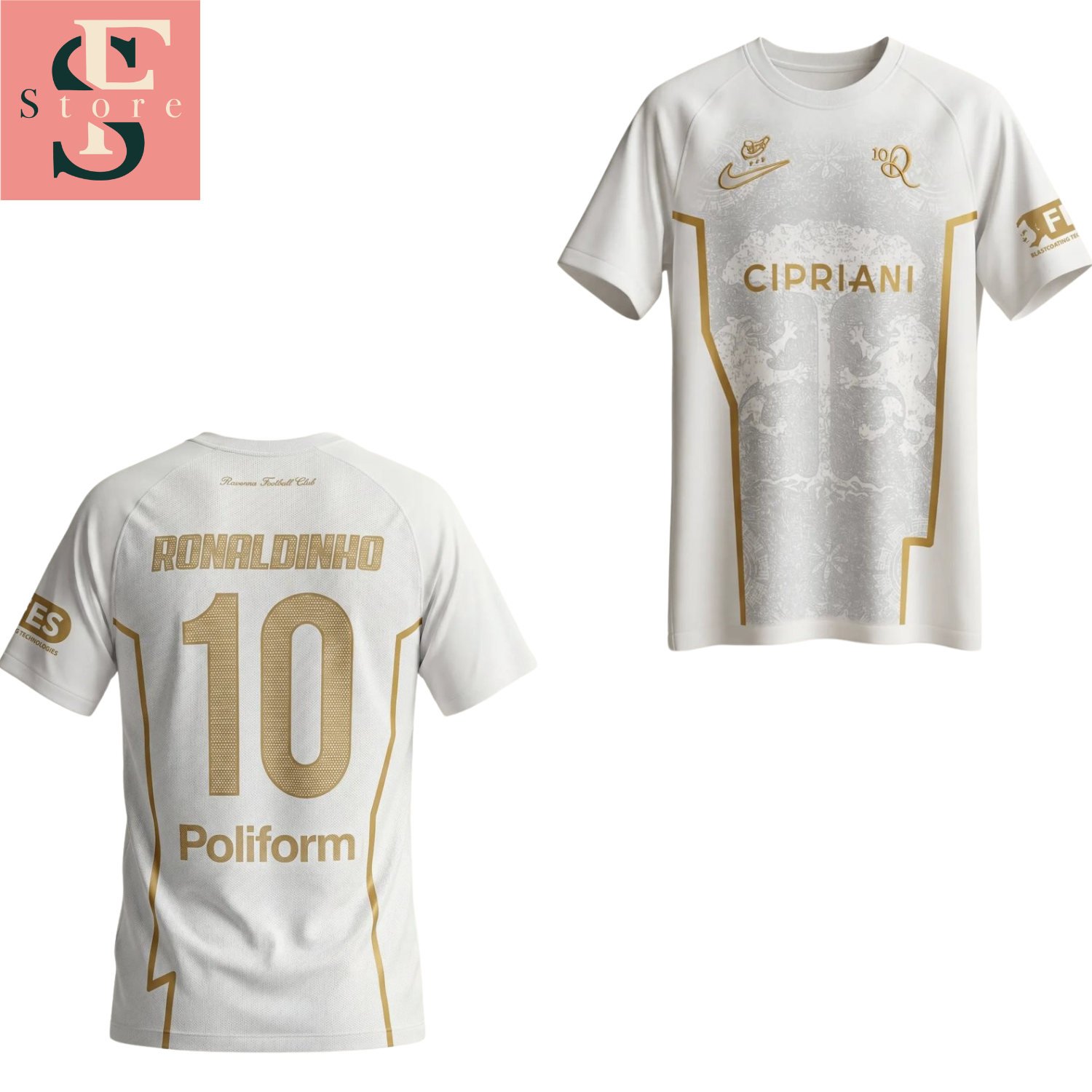 Ronaldinho Ravenna FC Special Edition White Gold Football Jersey 2026