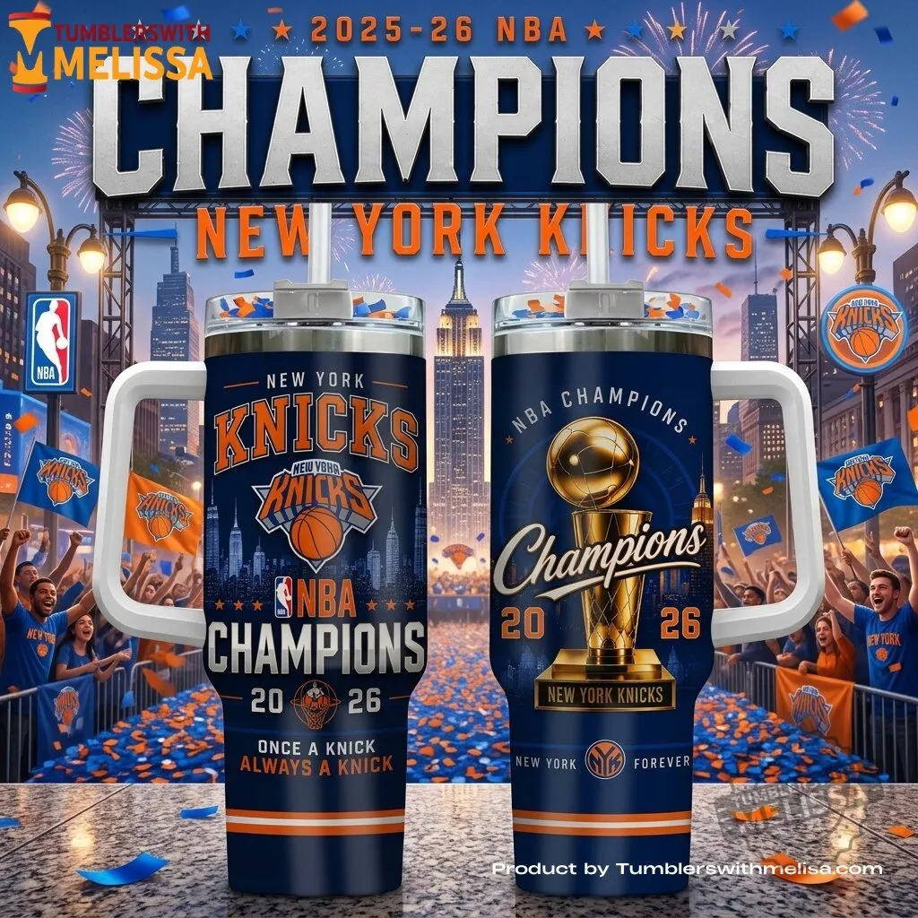 New York Knicks 2025-26 NBA Champions Commemorative Transparent Lid 40oz Tumbler
