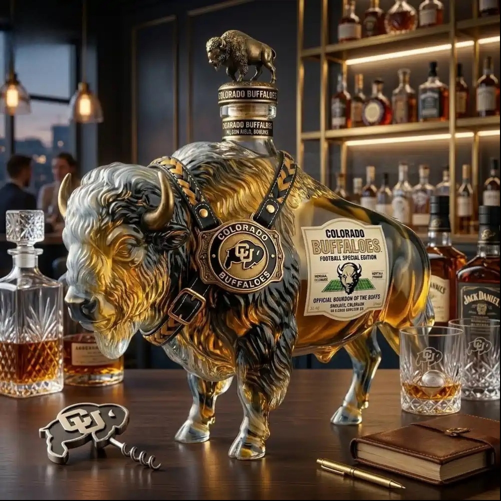 Colorado Buffaloes Bourbon Limited Edition Whiskey Bottle