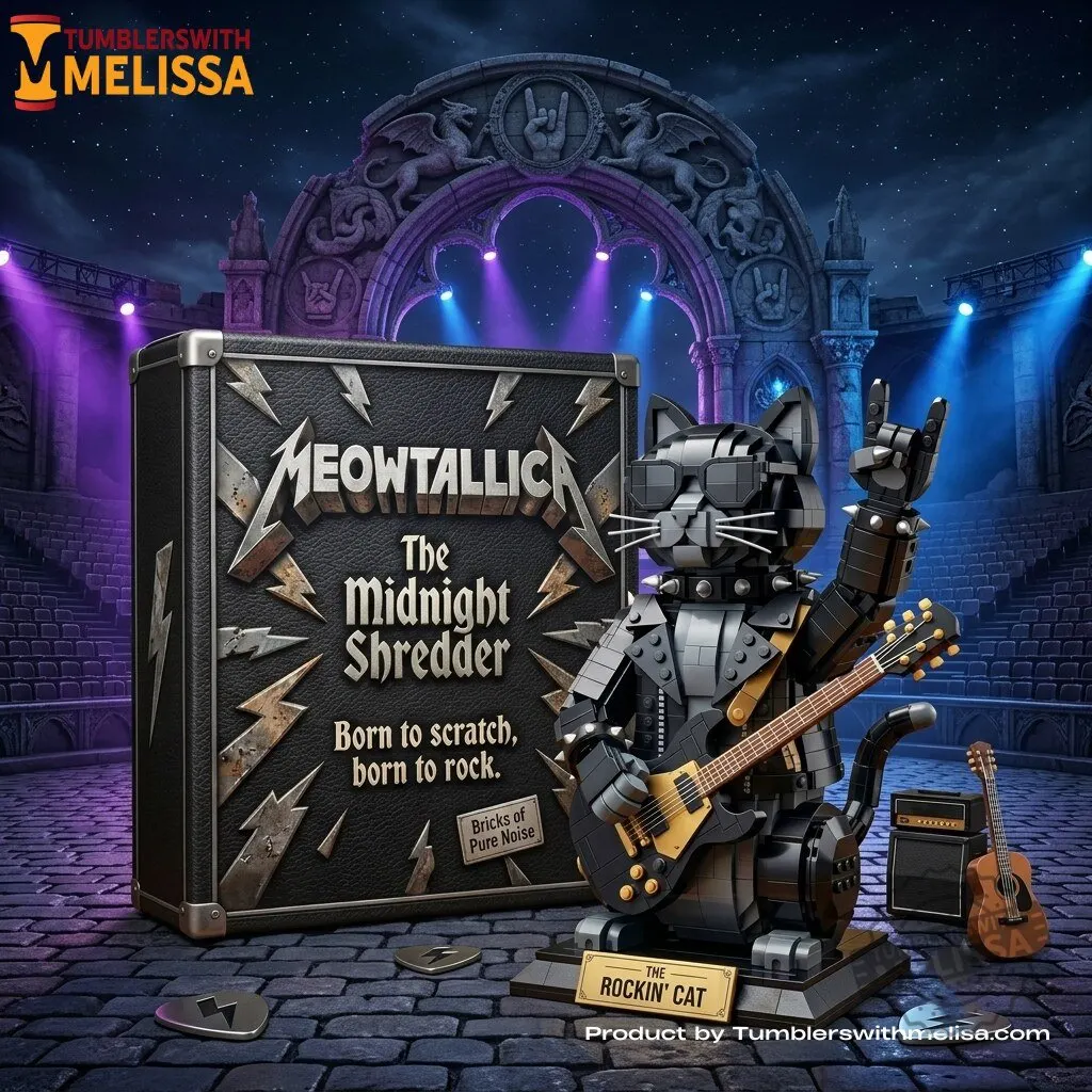 Meowtallica The Midnight Shredder Born To Scratch Born To Rock Building Block Set Edition