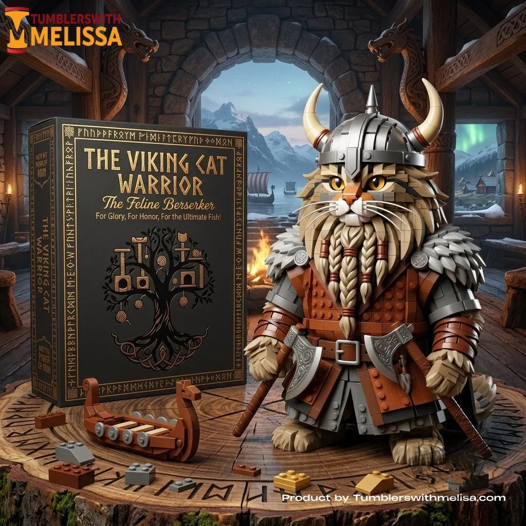 The Viking Cat Warrior The Feline Berserker Building Block Set Edition 1 The Viking Cat Warrior The Feline Berserker Building Block Set Edition premium quality collectible or lifestyle product for everyday use