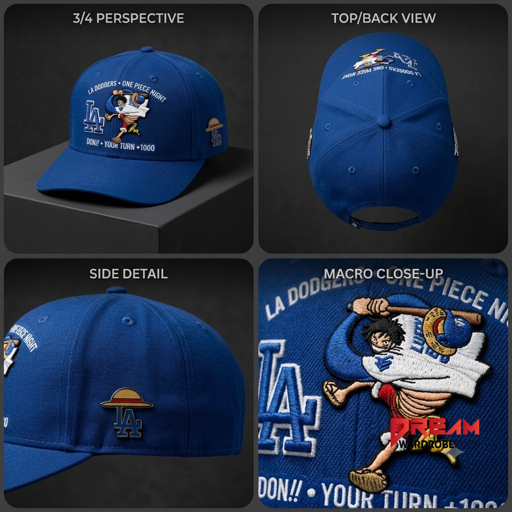 2026 One Piece Night LA Dodgers Luffy Baseball Cap 5 2026 One Piece Night LA Dodgers Luffy Baseball Cap