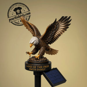 Personalized Soaring Eagle Solar Garden Light, Custom Family Memorial Yard Stake 1 Thiet ke chua co ten 78