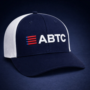 ABTC American Bitcoin Hat Replica - Navy Blue and White Trucker Snapback Cap 6 ABTC American Bitcoin Hat Replica - Navy Blue and White Trucker Snapback Cap