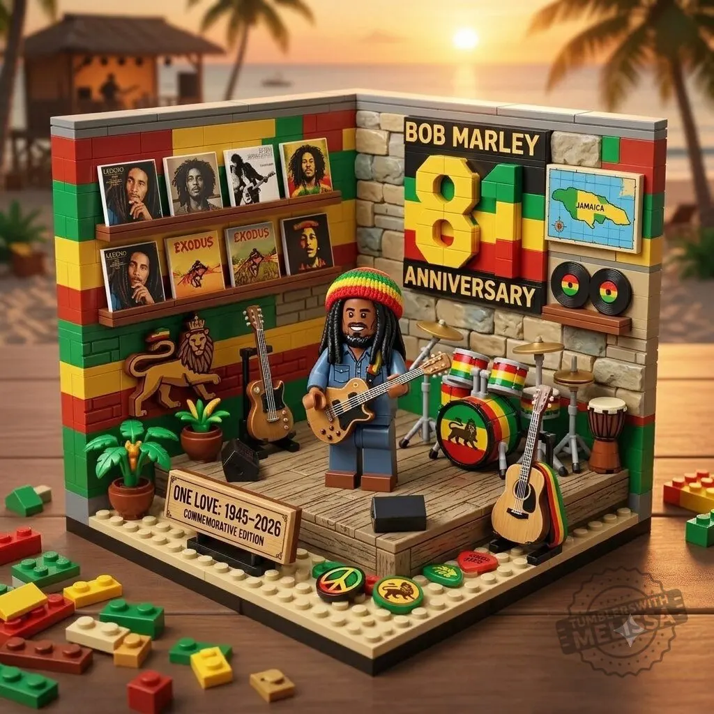 Bob Marley Set 81st Anniversary Exclusive One Love Building Block Set Edition