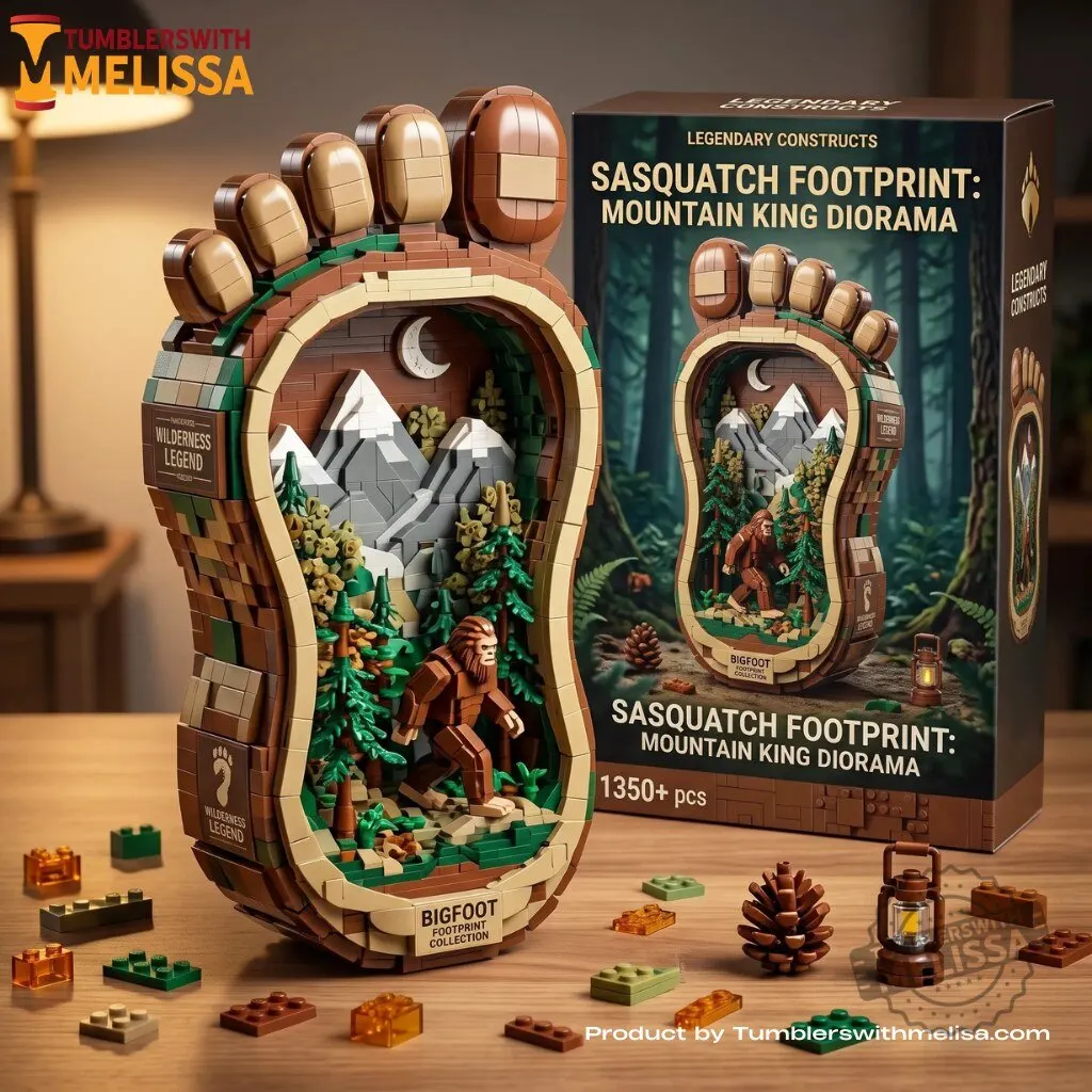 Sasquatch Footprint: Mountain King Diorama Building Block Set Edition
