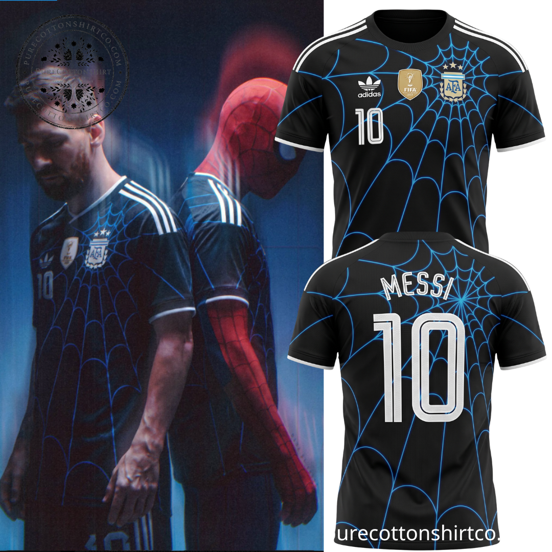 Messi Argentina X Spider-Man Soccer Jersey - FIFA World Cup 2026 Spiderman Brand New Day Movie