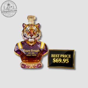 Baton Rouge Purple and Gold Whiskey Bottle