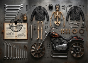 Skull Skeleton Rider Harley Davidson Wind Spinner 1 Thiet ke chua co ten 7