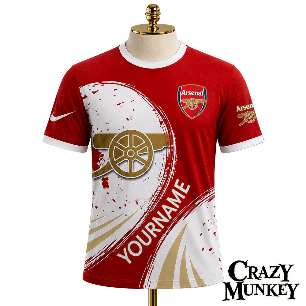 Custom Name Arsenal FC Football All Over Print T Shirt | Apparel 4 Custom Name Arsenal FC Football All Over Print T Shirt | Apparel