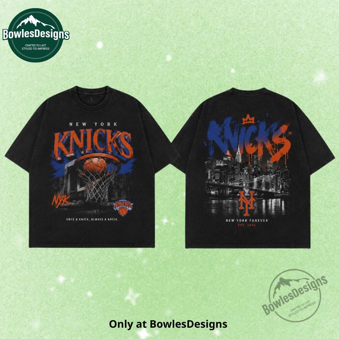 Vintage New York Knicks T Shirt - Washed Black Retro Graphic Oversized Basketball Tee