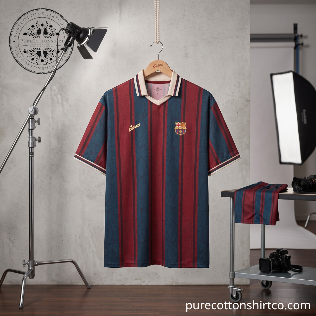 FC Barcelona Vintage Style V-neck Polo Jersey