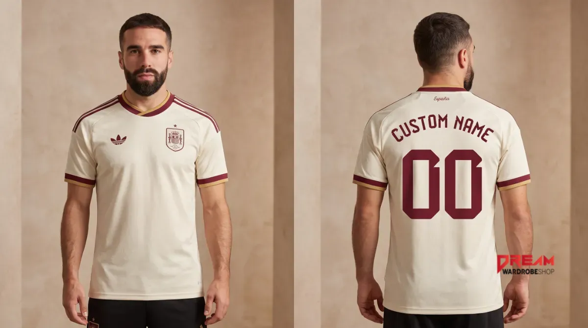 Spain World Cup 2026 Away AOP{ Replica Football Jersey Custom Name and Number 5 Spain World Cup 2026 Away AOP{ Replica Football Jersey Custom Name and Number