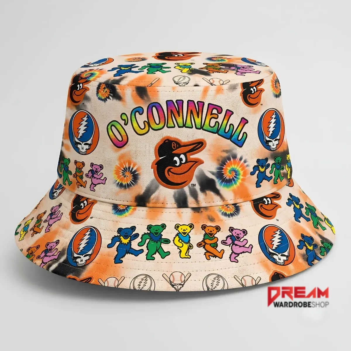 Custom Name AOP 2026 Orioles Grateful Dead Night Bucket Hat 5 Custom Name AOP 2026 Orioles Grateful Dead Night Bucket Hat
