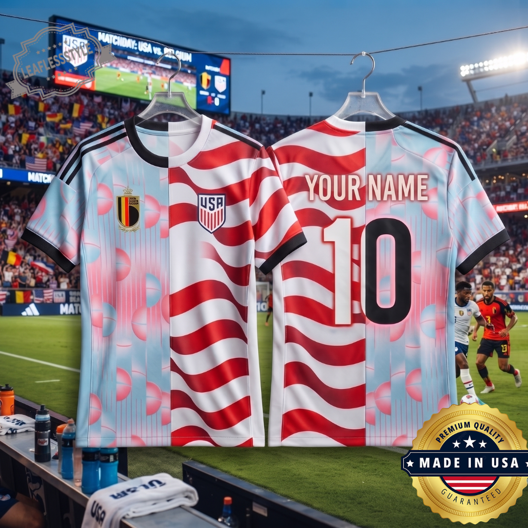 USA vs Belgium Half Split Soccer Jersey FIFA World Cup 2026