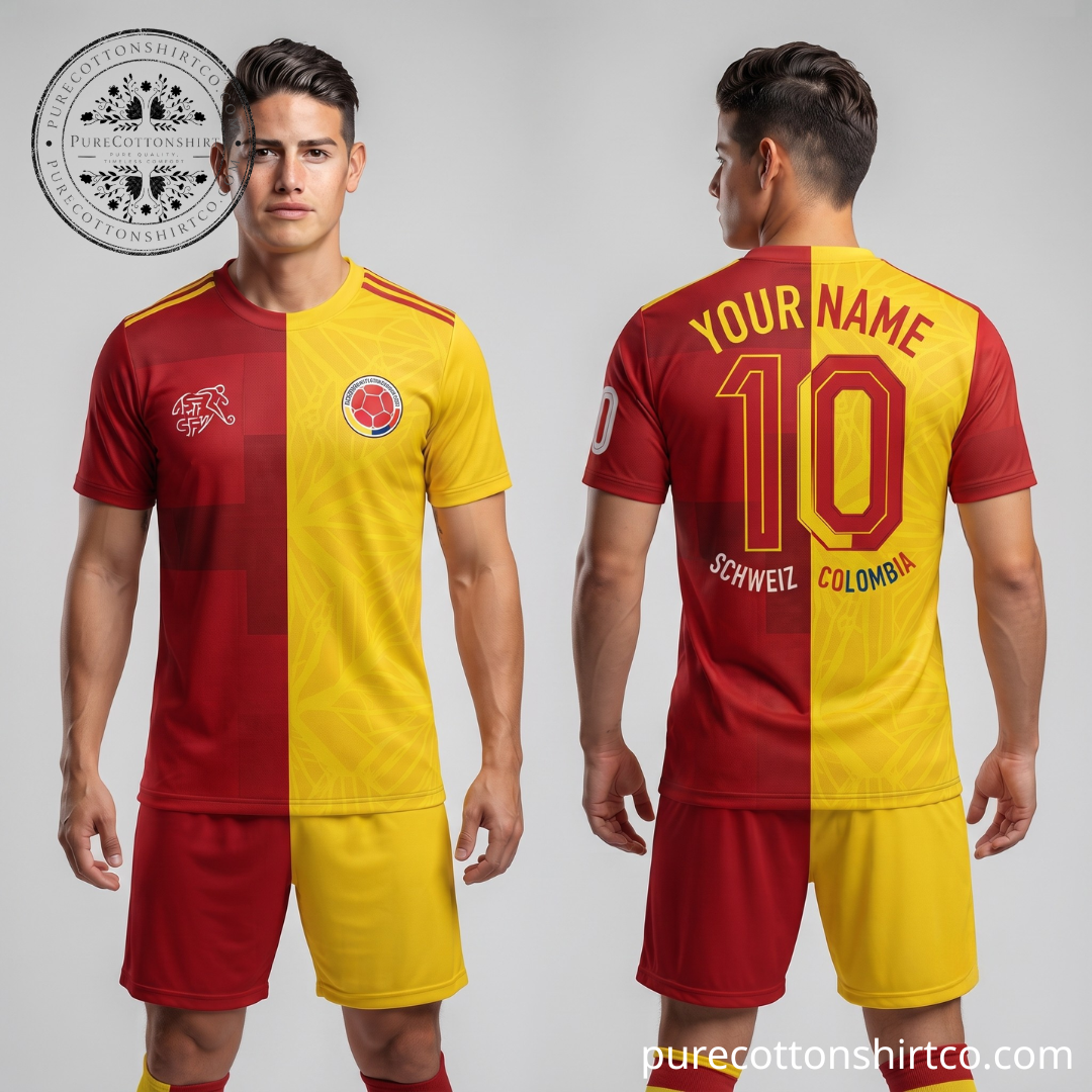 Switzerland vs Colombia Half Split Soccer Jersey FIFA World Cup 2026