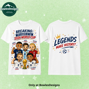 2026 World Cup Top Scorers Cartoon Football Fan T-Shirt