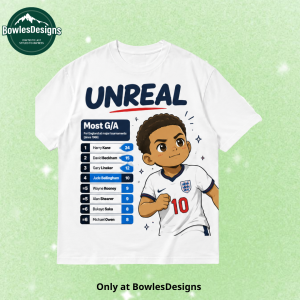 Unreal Jude Bellingham England Most G/A Cartoon Graphic T-Shirt