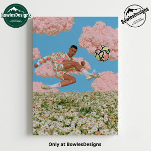 Surreal Cristiano Ronaldo World Cup Canvas Wall Art - Floral Dream Soccer Print