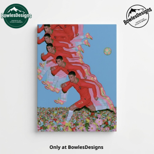 Cristiano Ronaldo World Cup Motion Blur Canvas Wall Art - Portugal Soccer Icon Pop Art Print