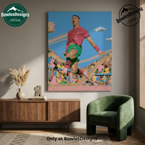 Cristiano Ronaldo Surreal World Cup Canvas Wall Art - Modern Football Pop Art Print for Living Room Decor