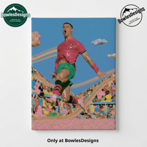 Cristiano Ronaldo Surreal World Cup Canvas Wall Art - Modern Football Pop Art Print for Living Room Decor