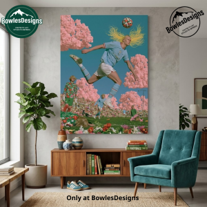 Erling Haaland Surrealist Football World Cup Canvas Wall Art - Modern Soccer Poster Print