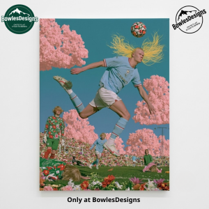 Erling Haaland Surrealist Football World Cup Canvas Wall Art - Modern Soccer Poster Print