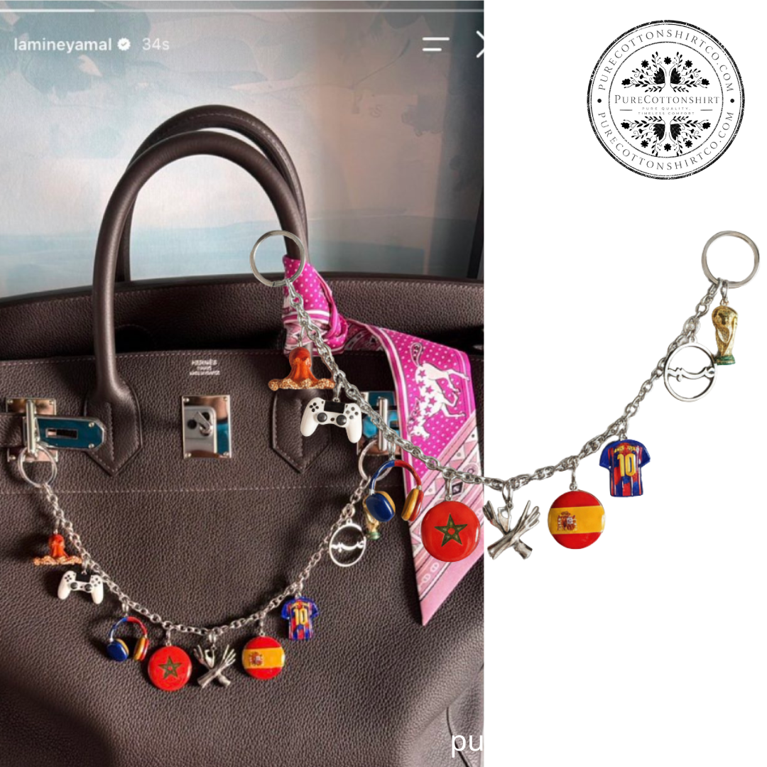 Lamine Yamal Spain And Morocco Football Charm Keychain - FIFA World Cup 2026 Soccer and Gaming