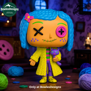 Blue-Haired Button-Eyed Adventure Doll Collectible Figure