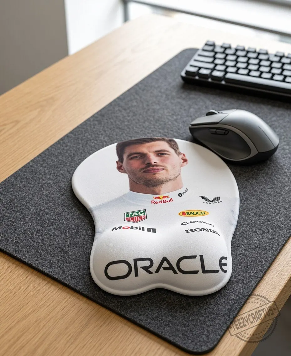 Max Verstappen Ergonomic Wrist Rest Mouse Pad – Racing Driver Fan Desk Accessory