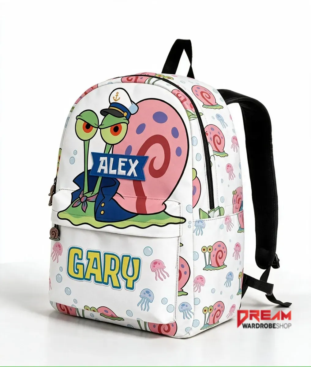 Personalized Gary the Snail Spongebob Squarepants Backpack for Kids Adults 5 Personalized Gary the Snail Spongebob Squarepants Backpack for Kids Adults