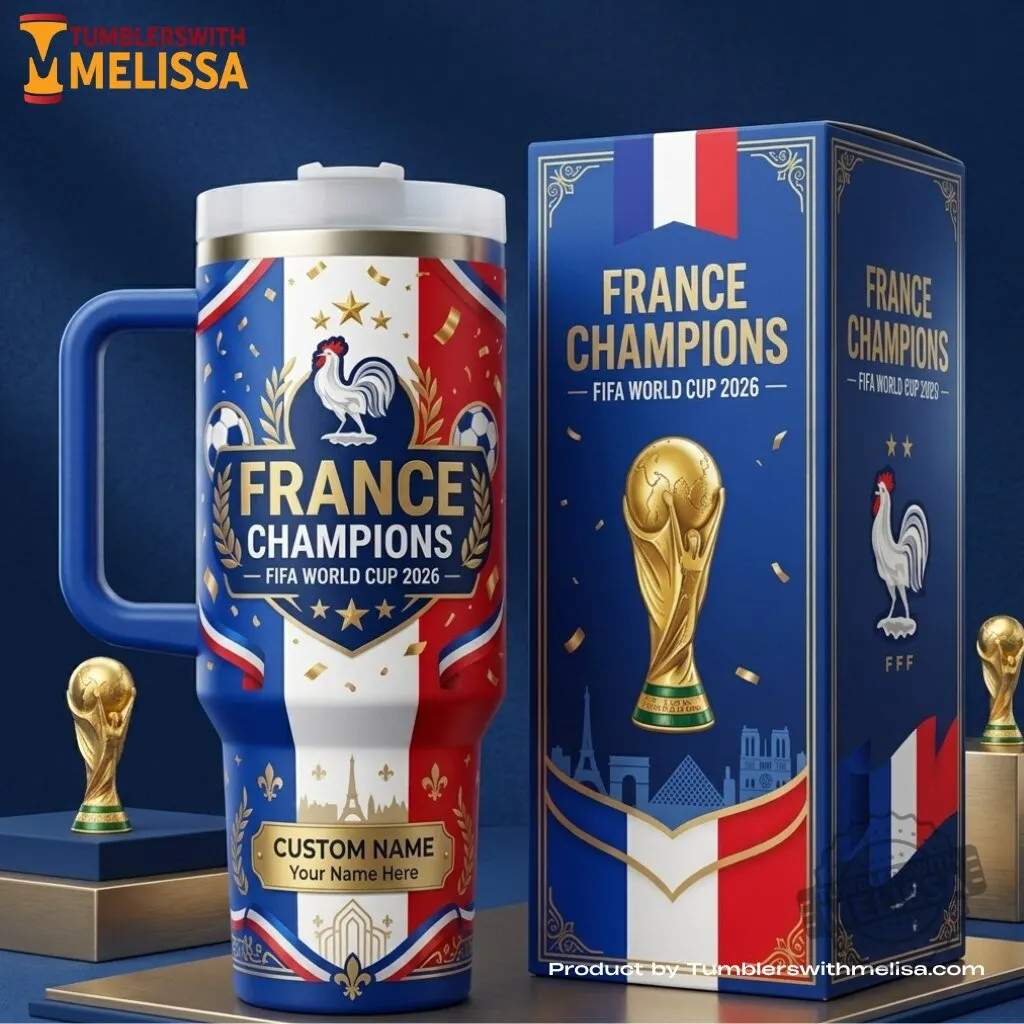 France Champions FIFA World Cup 2026 Opaque Lid 40oz Stanley Tumbler