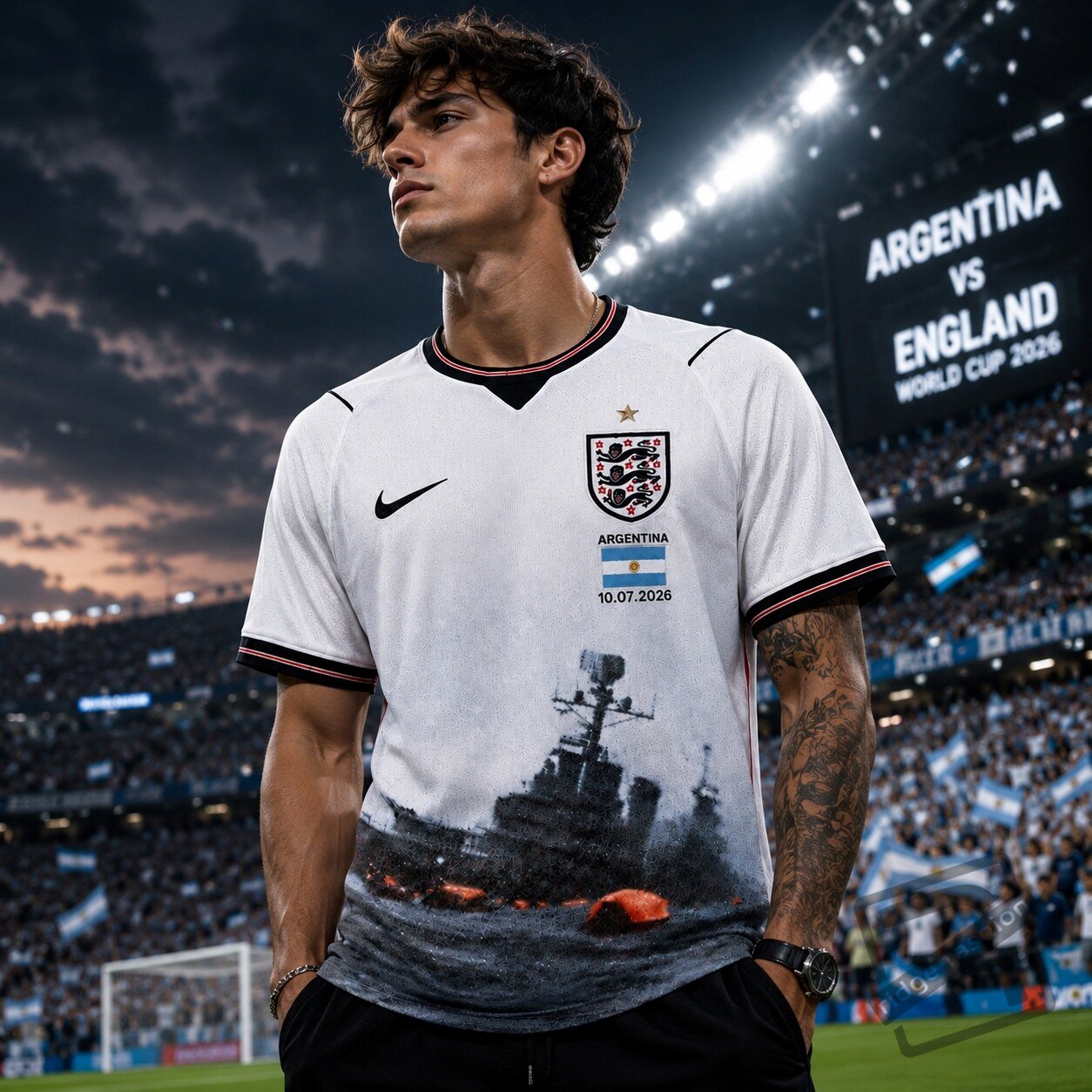England vs Argentina 10.07.2026 Warship Graphic Soccer Jersey 3 Premium England vs Argentina 10.07.2026 Warship Graphic Soccer Jersey - Modern Lifestyle Essentials