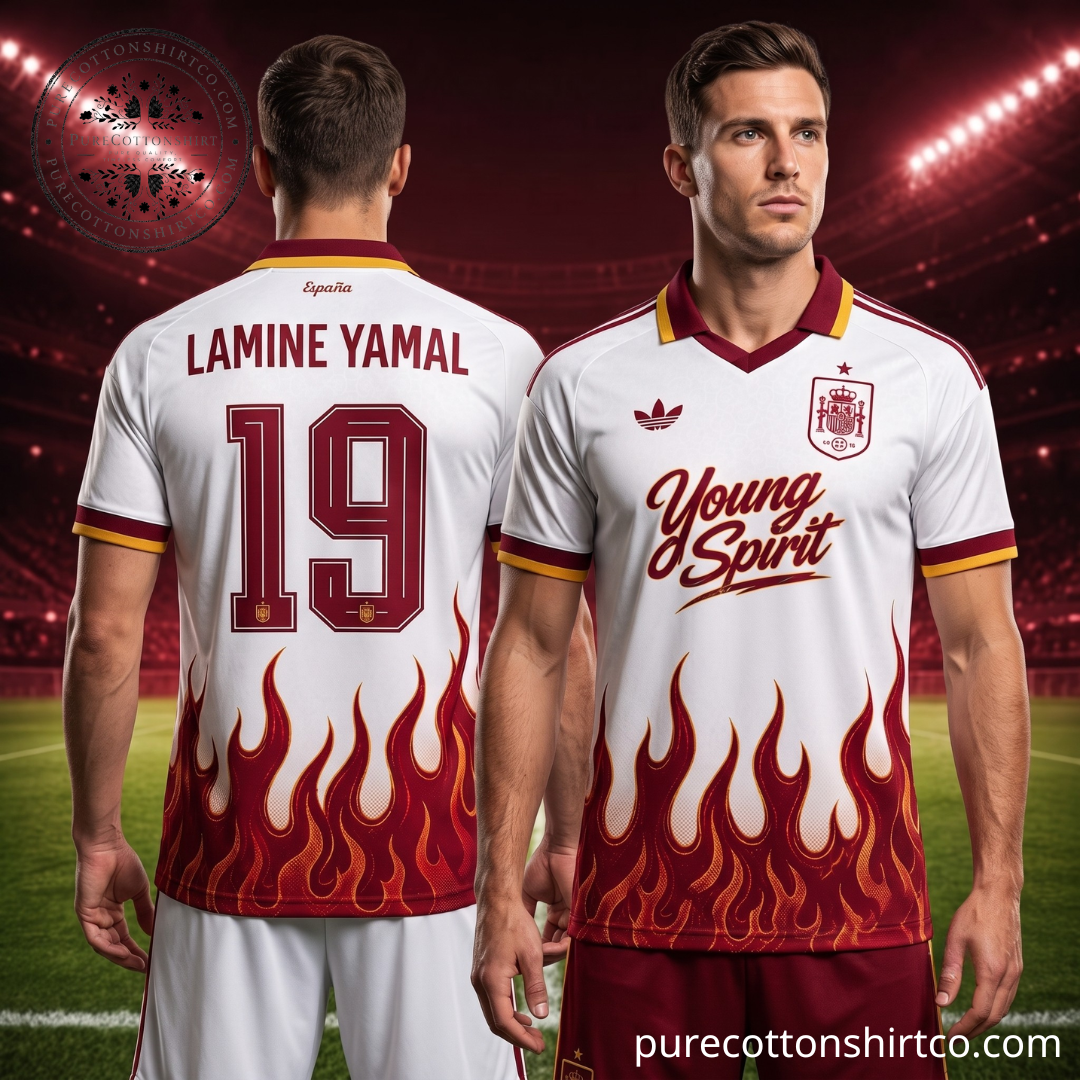 Lamine Yamal Spain Young Spirit Flame V-neck Polo Jersey FIFA World Cup 2026