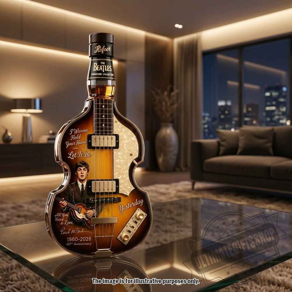 The Beatles Paul McCartney Signature Höfner 500/1 Bass Whisky Decanter Limited Edition Collectible The Beatles Paul McCartney Signature Höfner 500/1 Bass Whisky Decanter Limited Edition Collectible