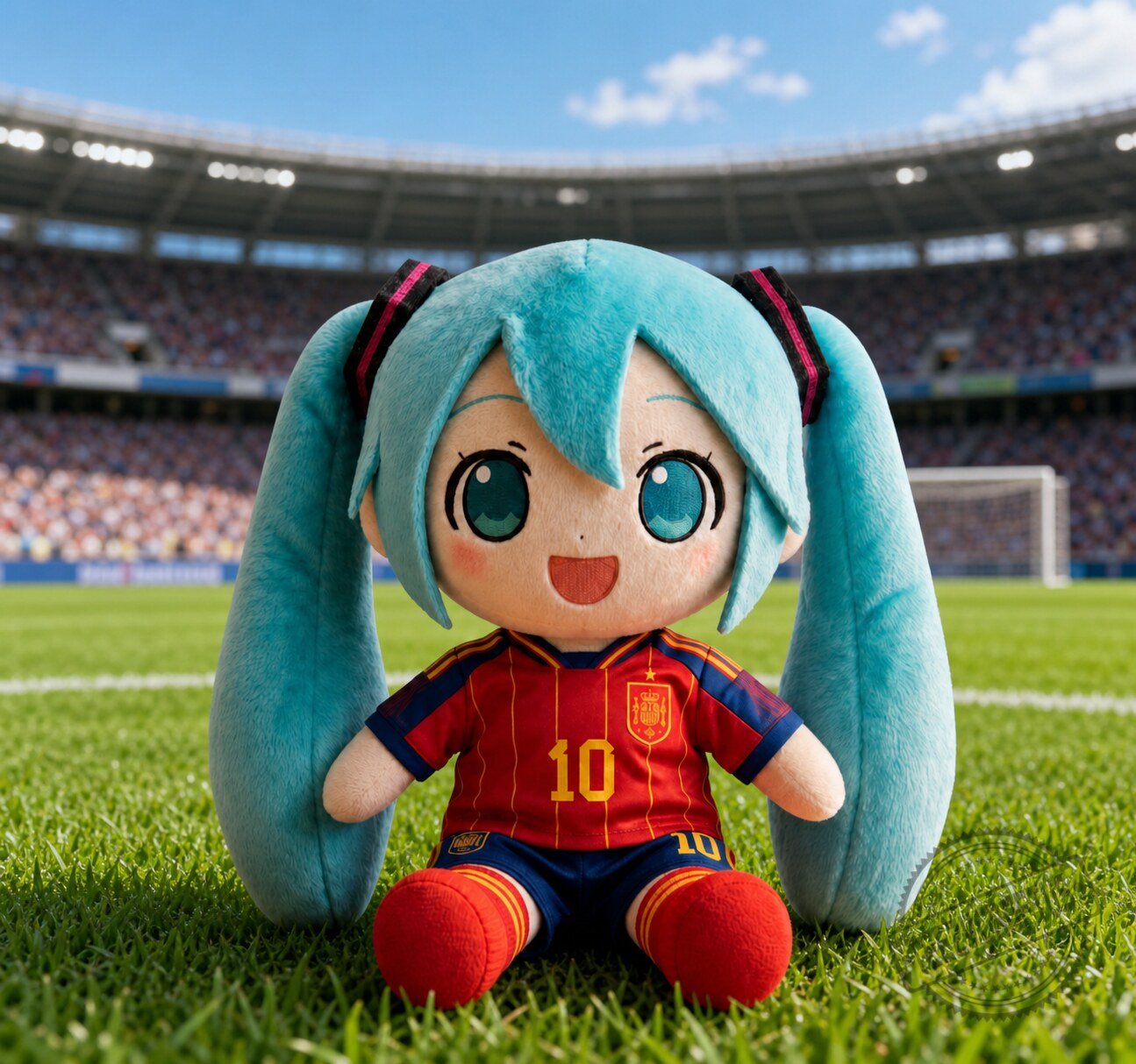 Hatsune Miku Spain National Team #10 Soccer Jersey Plush Doll 3 Hatsune Miku Spain National Team #10 Soccer Jersey Plush Doll