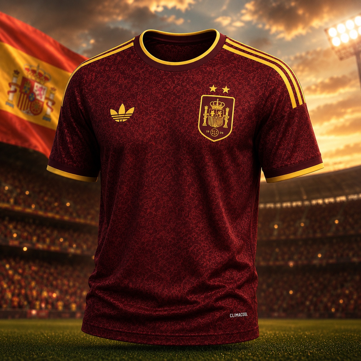 Spain National Team Red Gold Concept Kit Football Jersey 2026