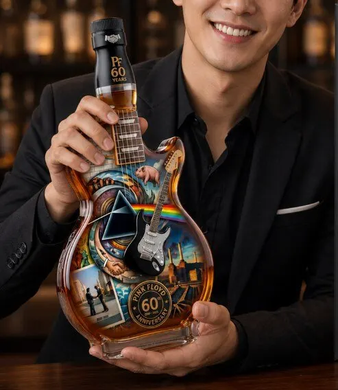 Pink Floyd 60th Anniversary Guitar Whiskey Decanter – Limited Edition Rock Band Collector Bourbon Bottle Gift 4 Pink Floyd 60th Anniversary Guitar Whiskey Decanter – Limited Edition Rock Band Collector Bourbon Bottle Gift